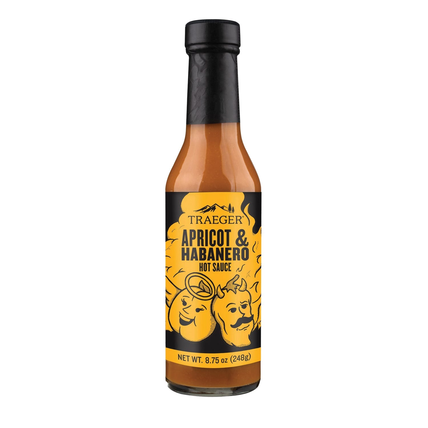Traeger Hot Sauce, Apricot, Habanero Flavor, 8.75 oz Bottle