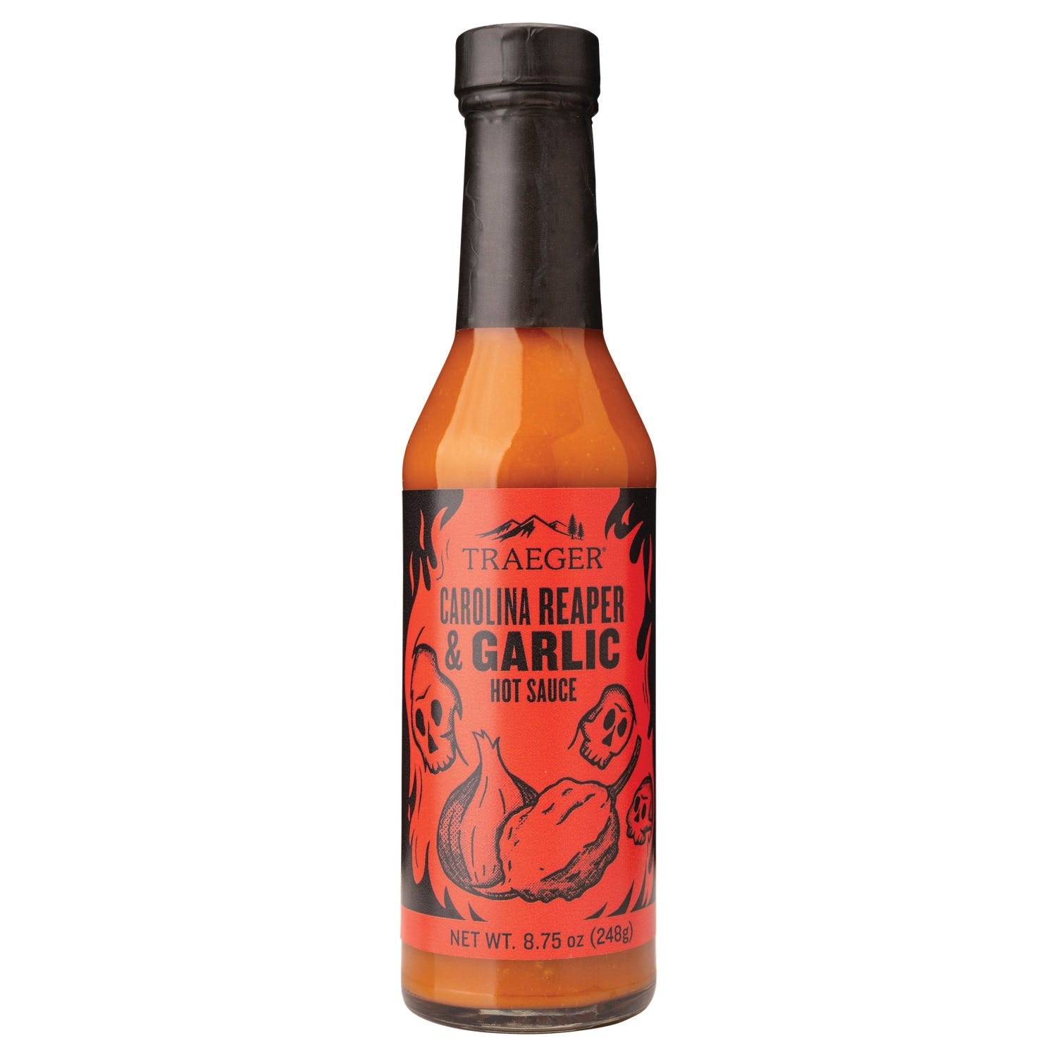 Traeger Barbeque Sauce, Carolina Reaper, Garlic Flavor, 8.75 oz Bottle