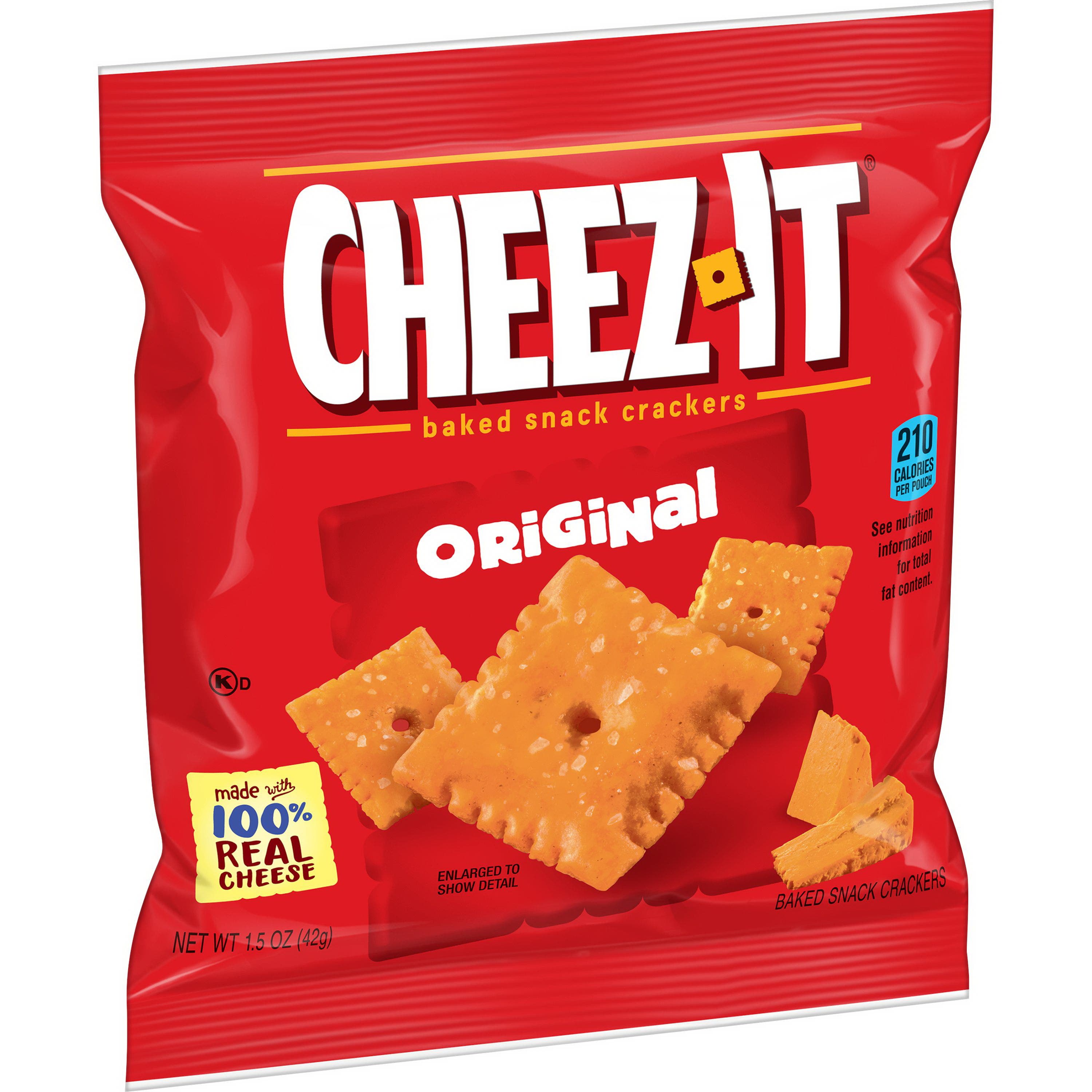 Cheez-It Baked Snack Cracker, Original Cheese, 1.5 oz, Pouch