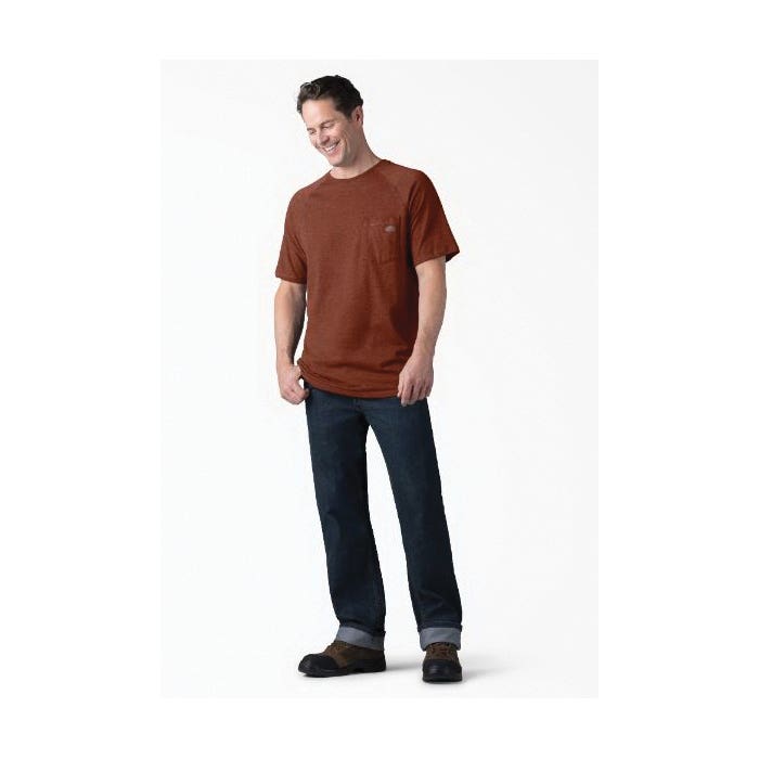 Dickies Men's Temp-iQ Series Cooling Short Sleeve Pocket T-Shirt, Red Rock Heather, 3XL