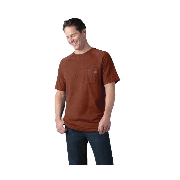 Dickies Men's Temp-iQ Series Cooling Short Sleeve Pocket T-Shirt, Red Rock Heather, 3XL