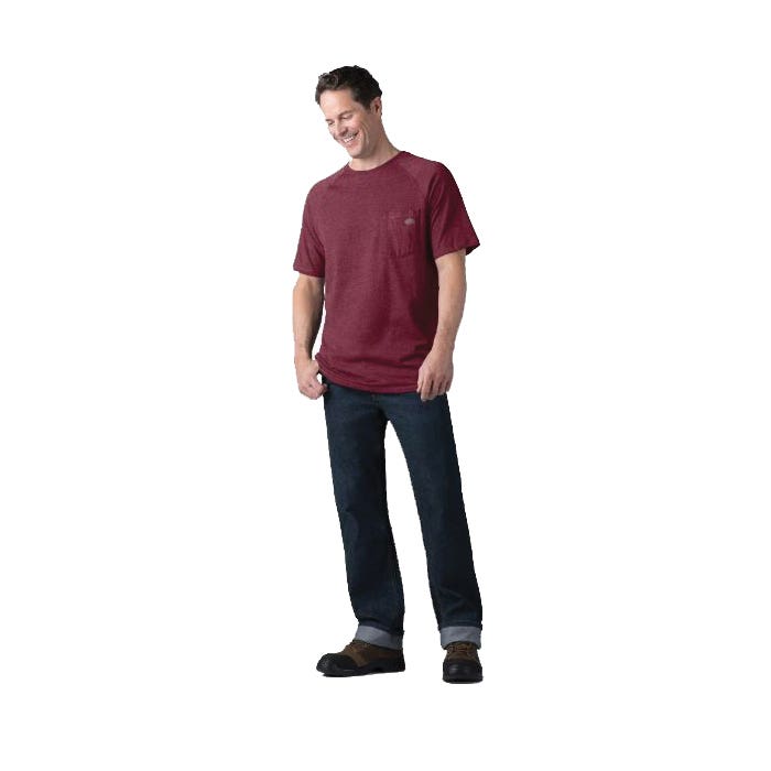 Dickies Men's Temp-iQ Series Cooling Short Sleeve Pocket T-Shirt, Burgundy, 3XL