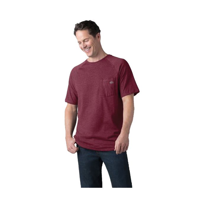 Dickies Men's Temp-iQ Series Cooling Short Sleeve Pocket T-Shirt, Burgundy, 3XL