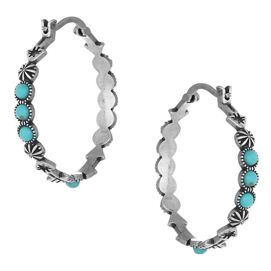 Montana Silversmiths Round N Round Turquoise Hoop Earring