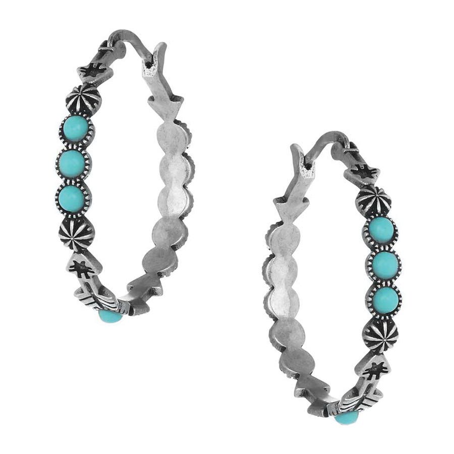Montana Silversmiths Round N Round Turquoise Hoop Earring