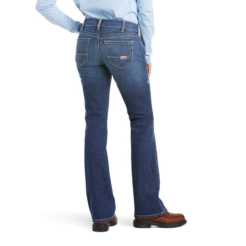 Ariat FR DuraStretch Basic Series Women's Jeans, S, 28 in, 31 in L, Blue Quartz, Bootcut, Short Length