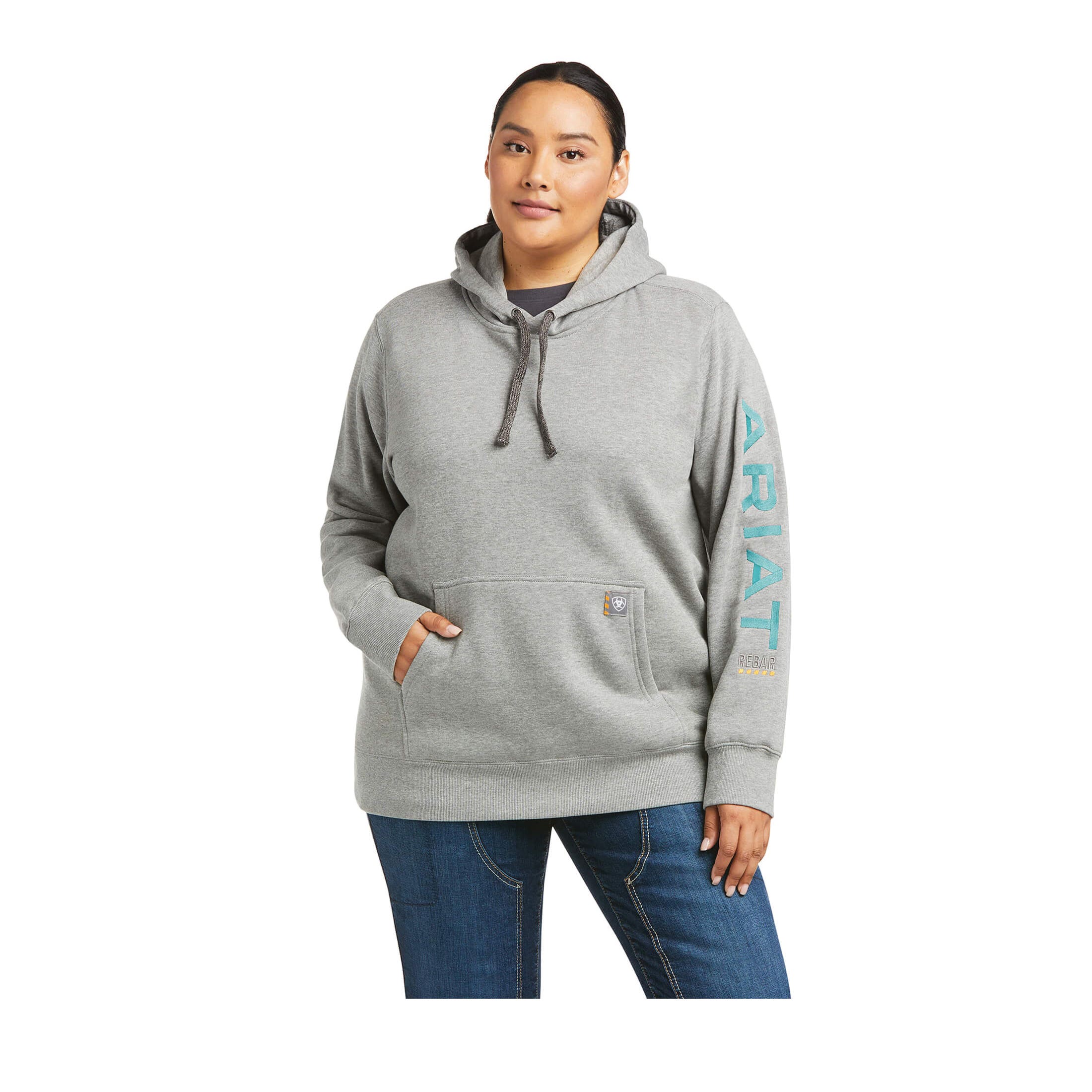 Ariat Rebar Series Hoodie, S, Cotton/Polyester, Heather Gray