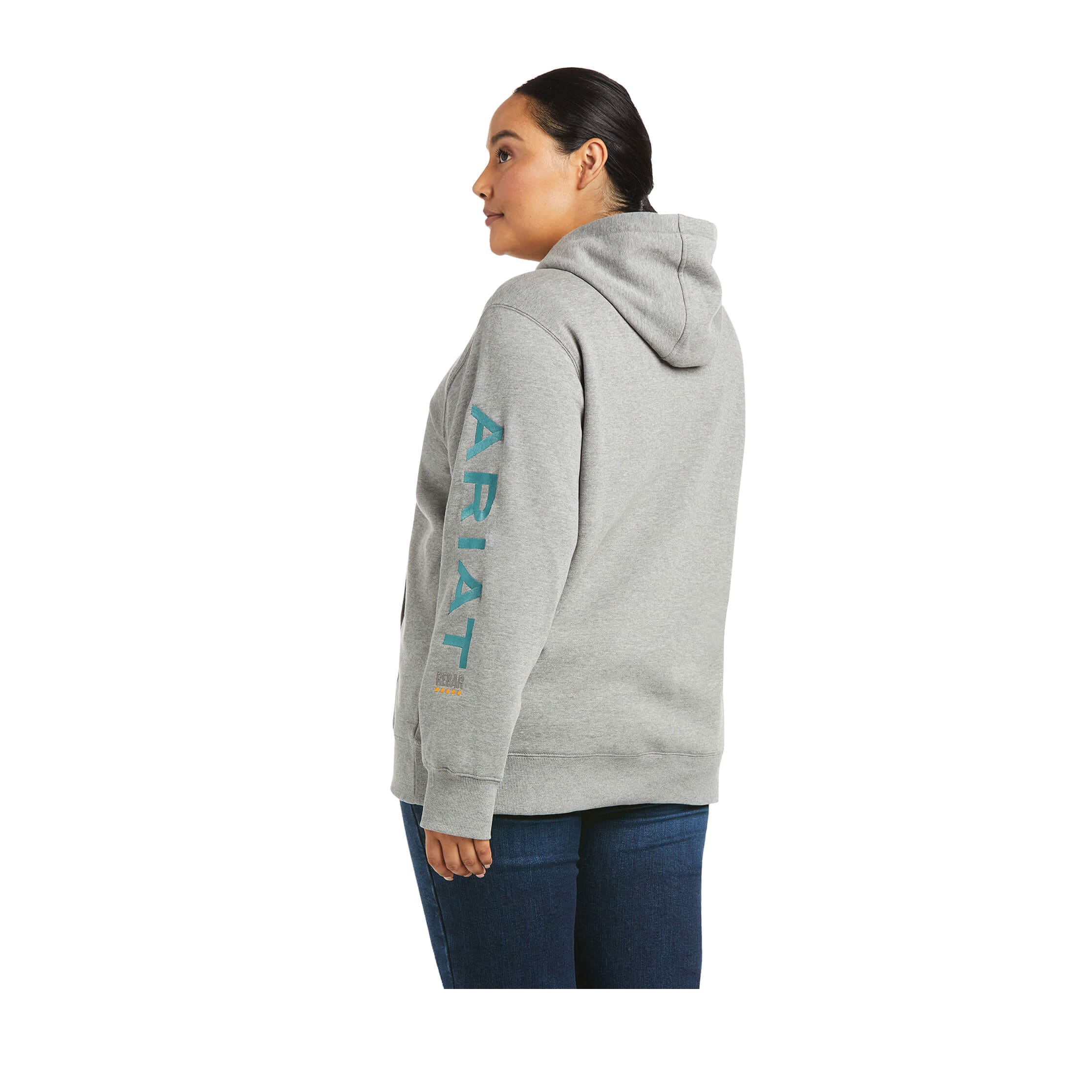 Ariat Rebar Series Hoodie, S, Cotton/Polyester, Heather Gray
