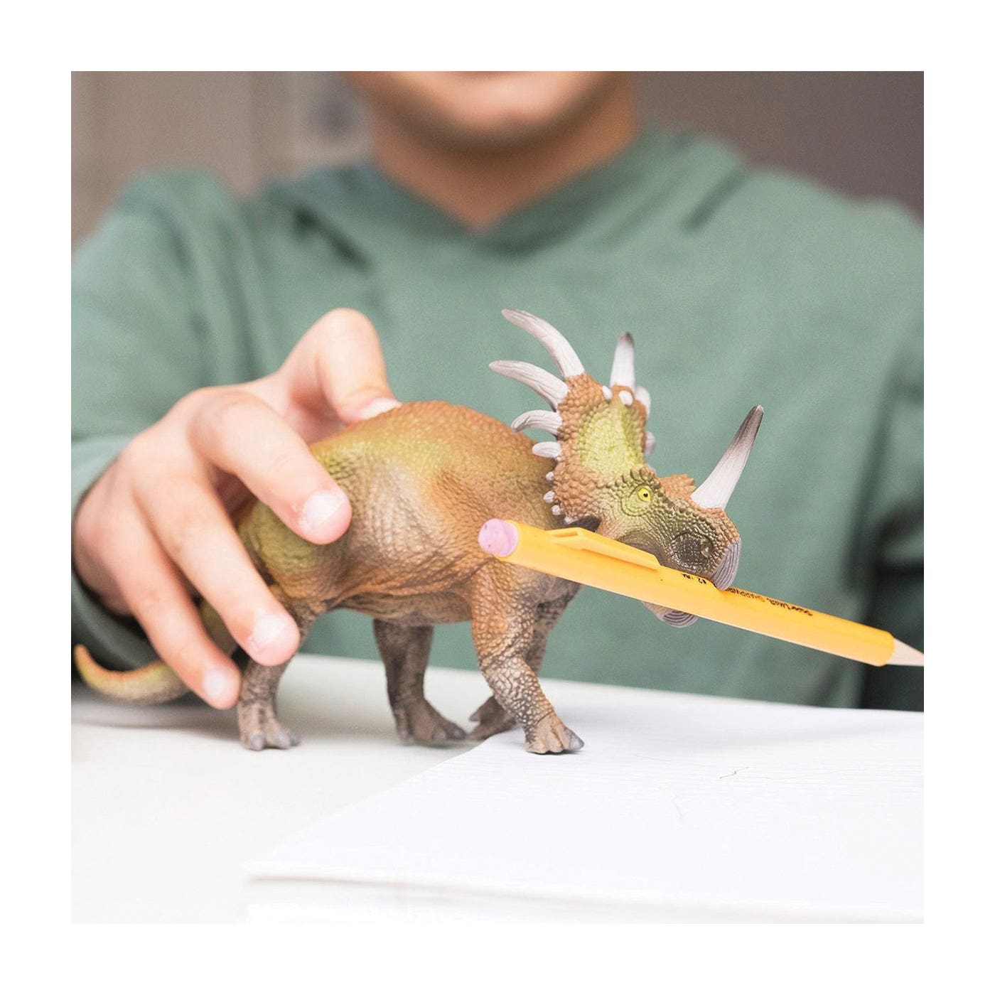 Schleich-S Styracosaurus Toy, One-Size, Dinosaur, Brown/Green/Orange