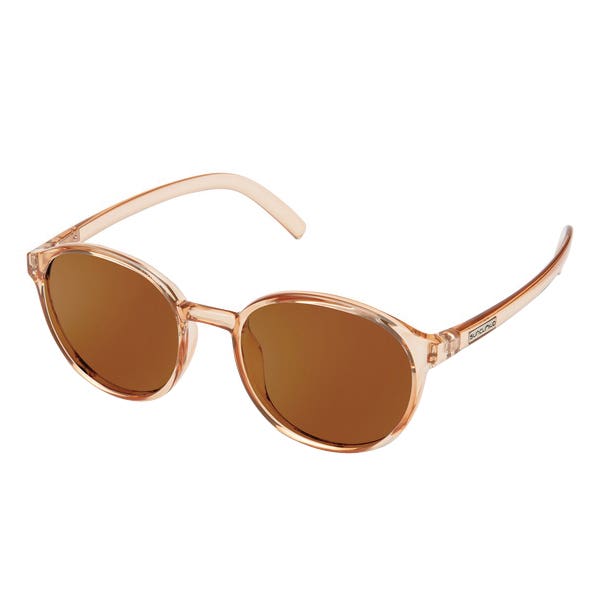 Suncloud Low Key Series Sunglasses, Injection Molded Frame, Crystal Peach Frame, Polarized Brown Lens