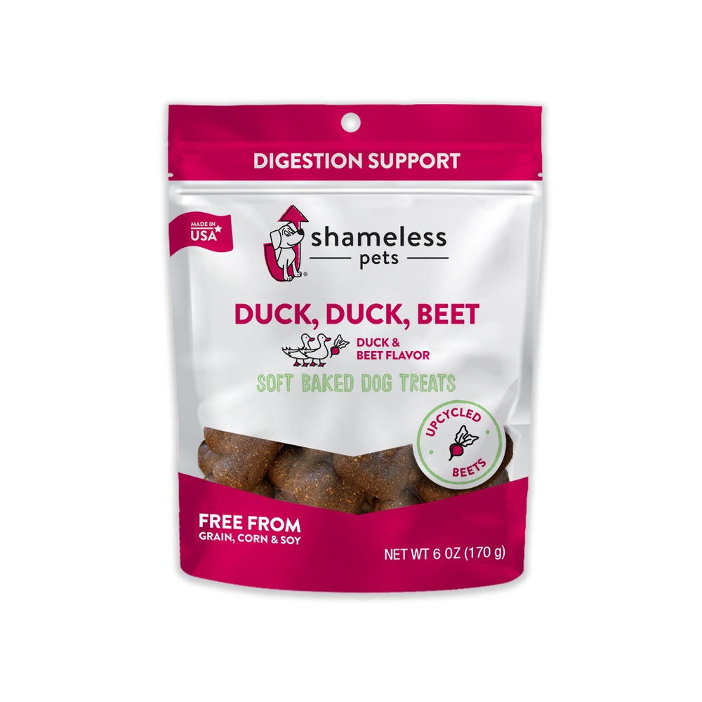 Shameless Pets SHP89700 Soft Baked Dog Treat, All Breed, Duck, Beet Flavor, 6 oz Bag