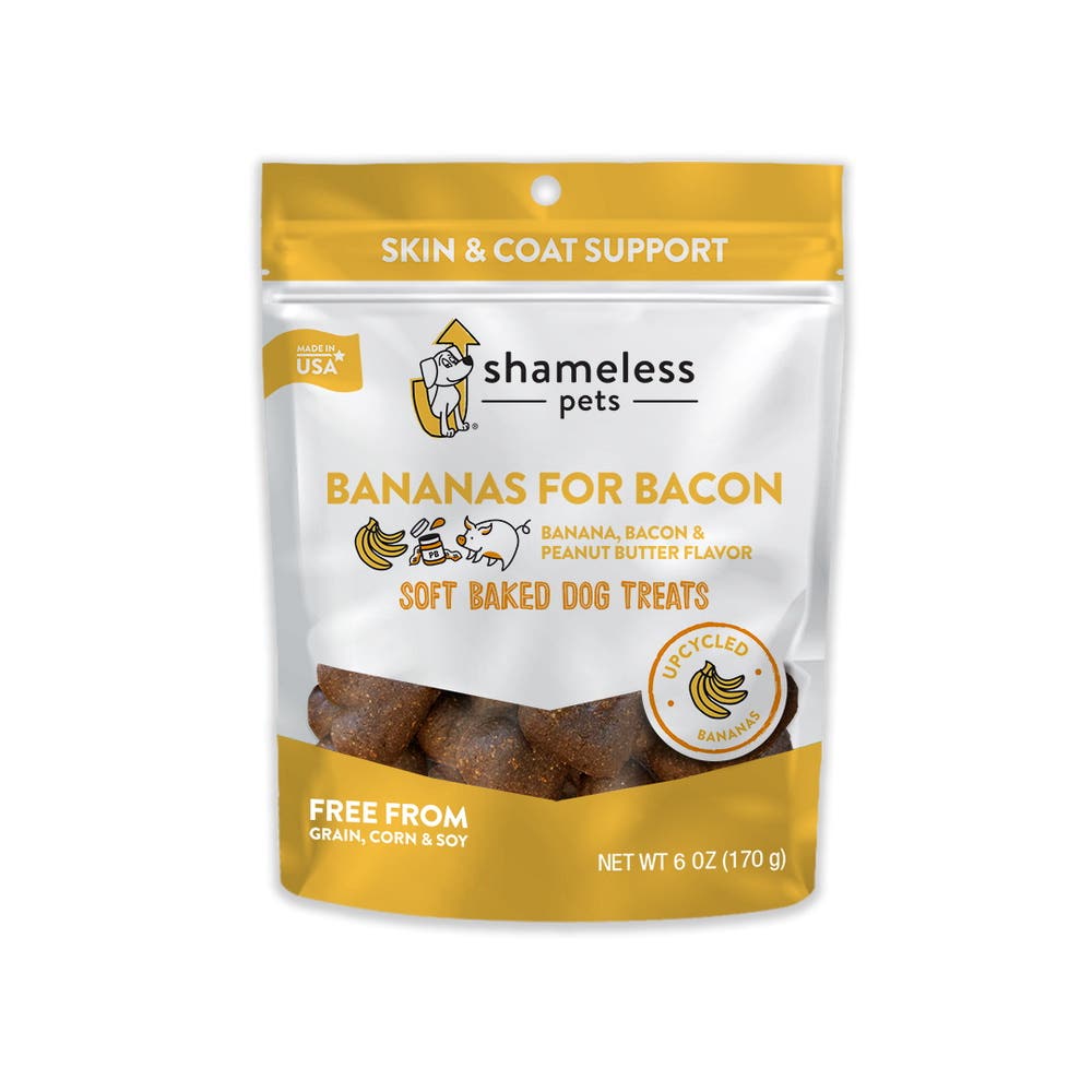 Shameless Pets SHP89702 Soft Baked Dog Treat, All Breed, Banana, Bacon Flavor, 6 oz Bag