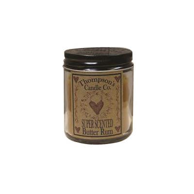Thompson's Candle Co Mini Mason Jar Candle, 6 oz Candle, Butter Rum Fragrance, 30 hr Burning