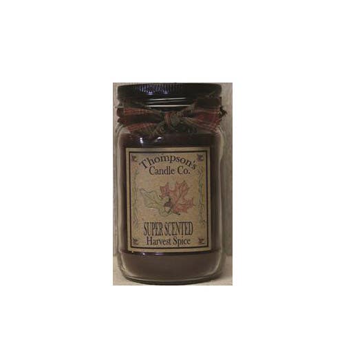 Thompson's Candle Co Small Mason Jar Candle, 12 oz Candle, Harvest Spice Fragrance, 55 hr Burning