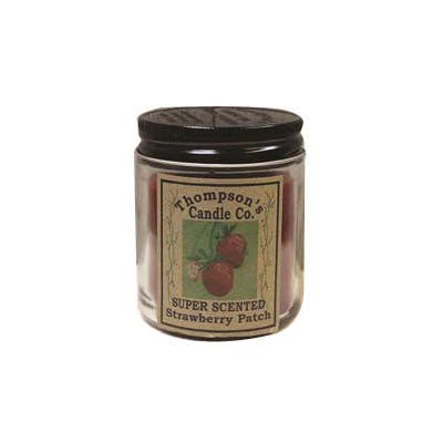 Thompson's Candle Co Mini Mason Jar Candle, 6 oz Candle, Strawberry Patch Fragrance, 30 hr Burning