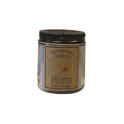 Thompson's Candle Co Mini Mason Jar Candle, 6 oz Candle, Sunshine and Laughter Fragrance, 30 hr Burning