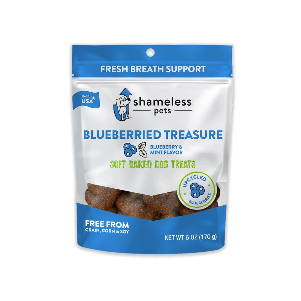 Shameless Pets SHP00132 Soft Baked Dog Treat, All Breed, Blueberry, Mint Flavor, 6 oz Bag