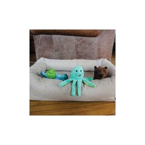 Spunky Pup Clean Earth 7208 Dog Toy, L, Squeaker Toy, Octopus, Fabric/Plastic/Plush