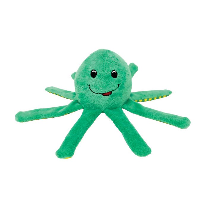 Spunky Pup Clean Earth 7258 Dog Toy, S, Squeaker Toy, Octopus, Fabric/Plastic/Plush