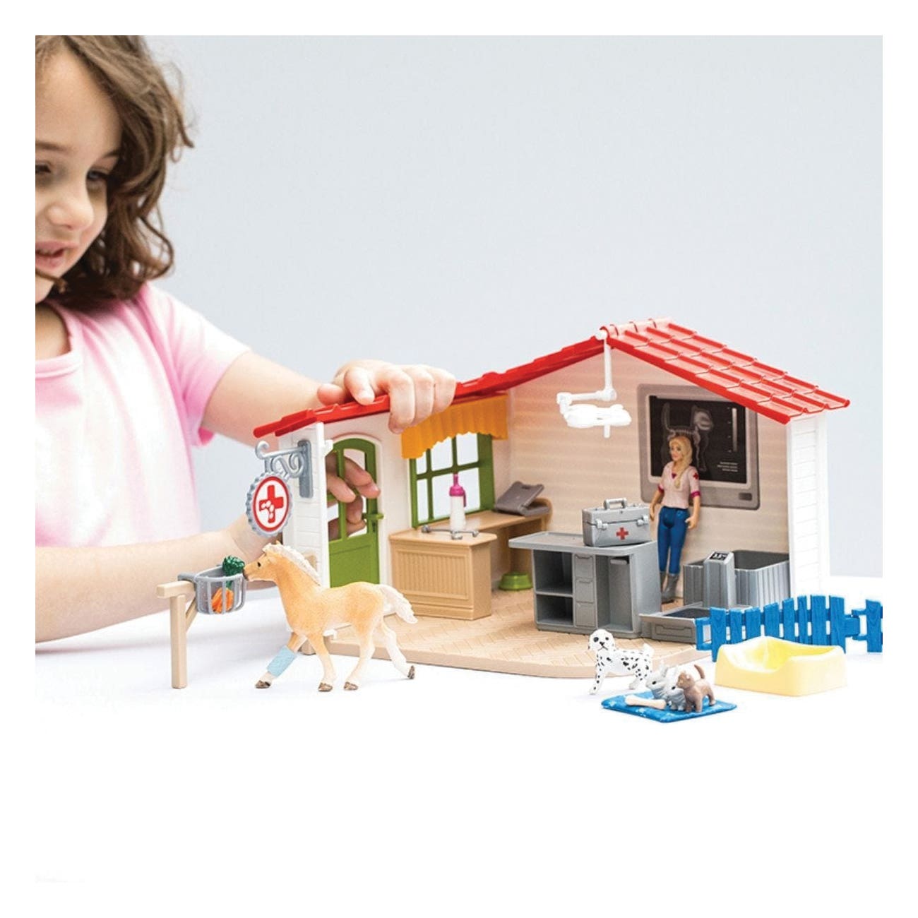 Schleich-S Playset, Veterinarian Practice with Pets, 27-Piece