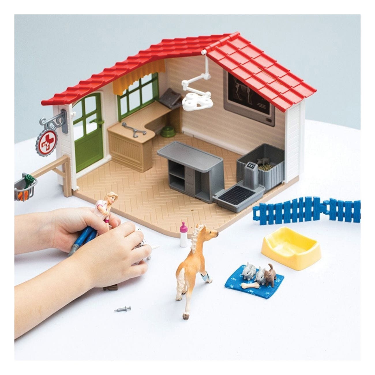 Schleich-S Playset, Veterinarian Practice with Pets, 27-Piece