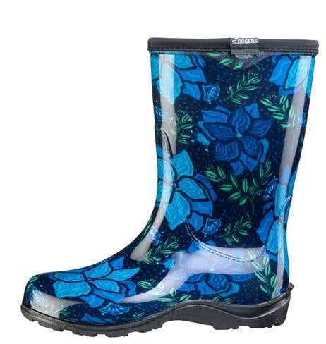 Sloggers Rain Boots, 8, Spring Surprise, Blue, Resin Upper