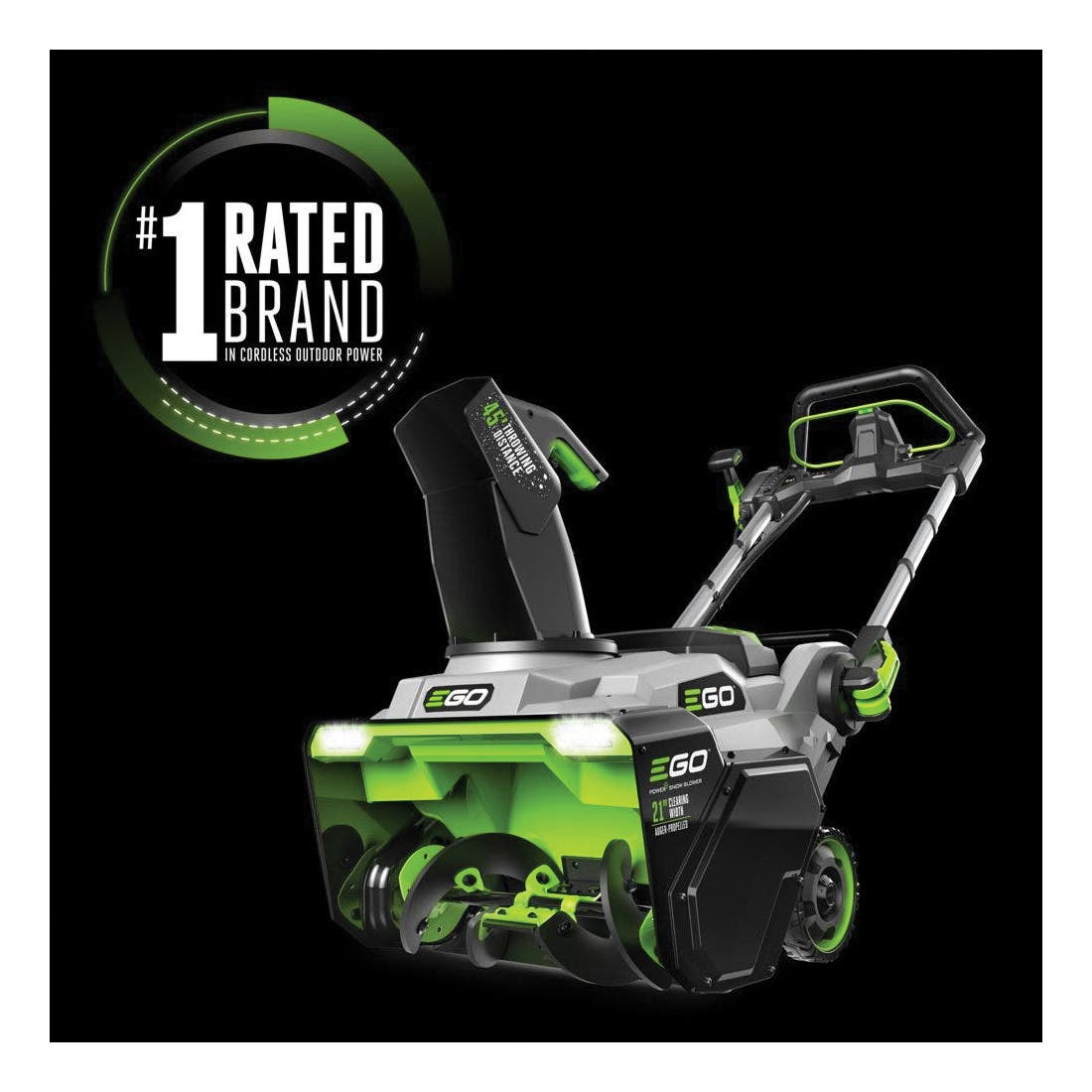 EGO SNT2125AP Snow Blower, Battery Included, 56 V, 7.5 Ah, ARC Lithium, 1-Stage, 45 ft Throw
