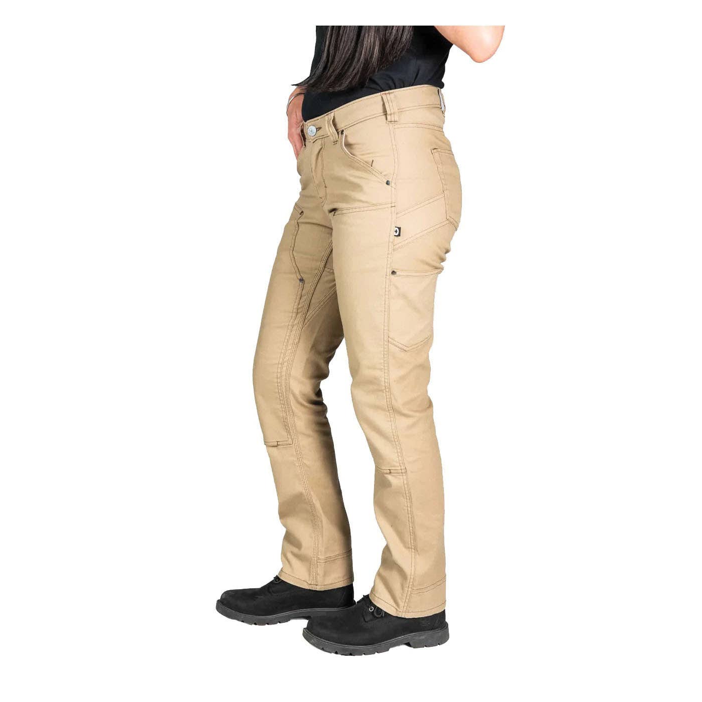 Dovetail Workwear Anna Series Taskpants, 4, 26-1/2 to 29 in, 32 in L, Khaki, Relaxed, Straight Leg