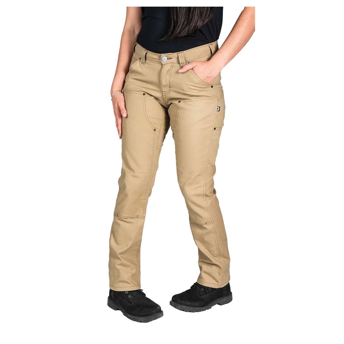 Dovetail Workwear Anna Series Taskpants, 6, 27-1/2 to 30 in, 32 in L, Khaki, Relaxed, Straight Leg