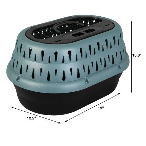 Petmate 41454 Top Load Cat Kennel, 12-1/2 in W, 10.8 in H, 10 lb, Plastic, Pearl Green Frost