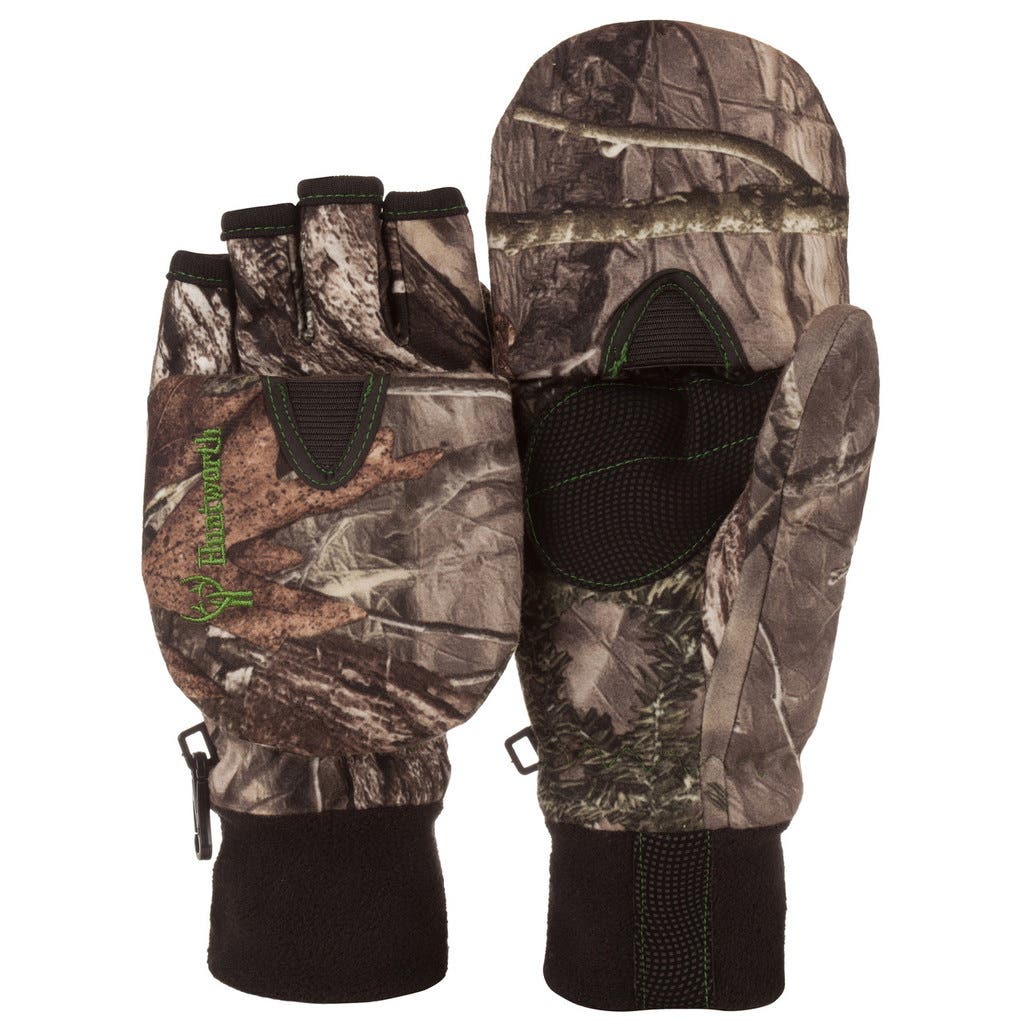 Huntworth Hidd'n Douglas Series 06-Y-HDN Pop Top Hunting Gloves, Boy's, Hook-and-Loop, Knit Cuff, PU, Camouflage