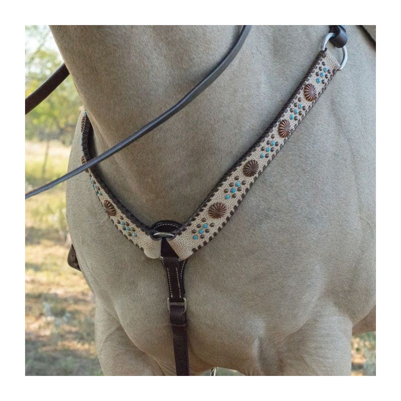 Circle Y Dakota Pinwheel Breast Collar, 1-1/2 to 2 in W, Horse, Leather, Chocolate