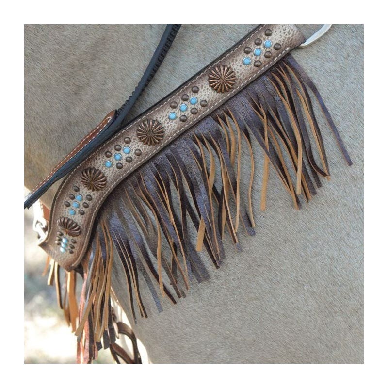 Circle Y Desert Racer Breast Collar, 1-1/2 to 1-3/4 in W, Horse, Leather, Chocolate