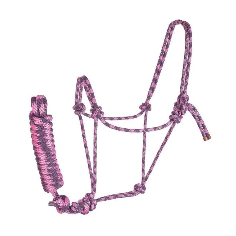 Reinsman Rope Halter with Lead, Horse, Polypropylene, Pink Twist