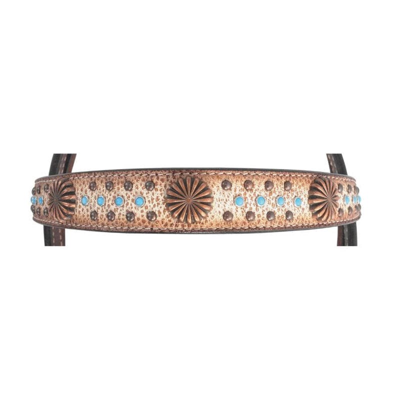 Circle Y Browband Headstall, Horse, Desert Racer, Leather, Chocolate