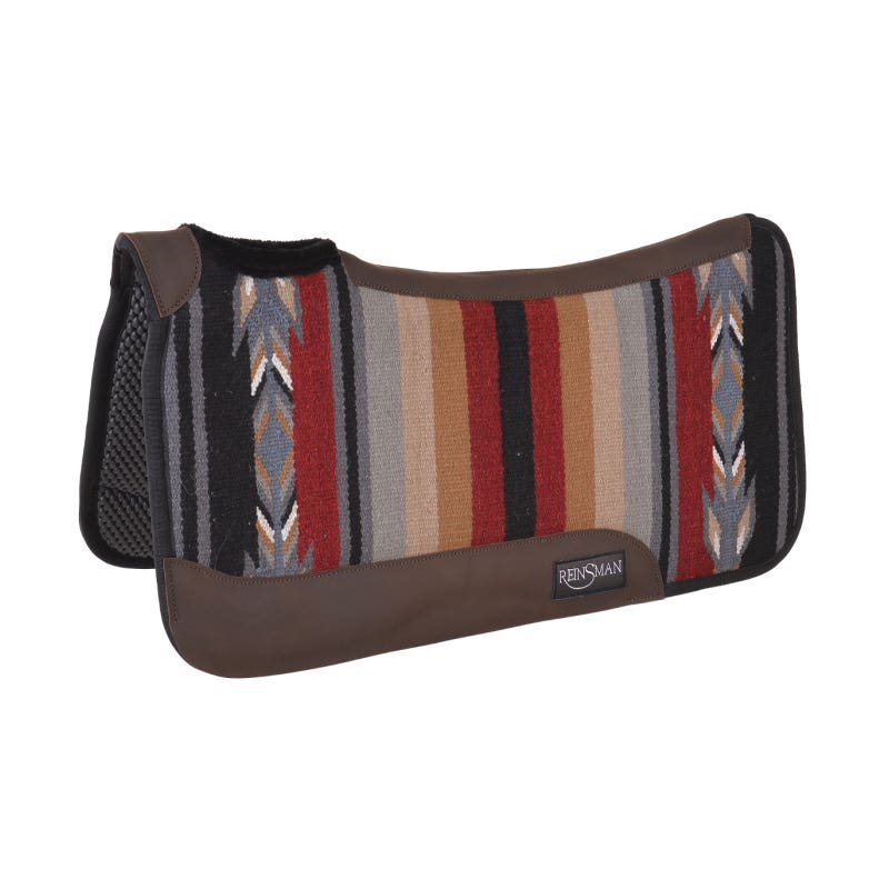 Reinsman Apex Ranahan Series Saddle Pad, 1 in Thick, Fleece/Tacky Too/Wool, Gray Serape