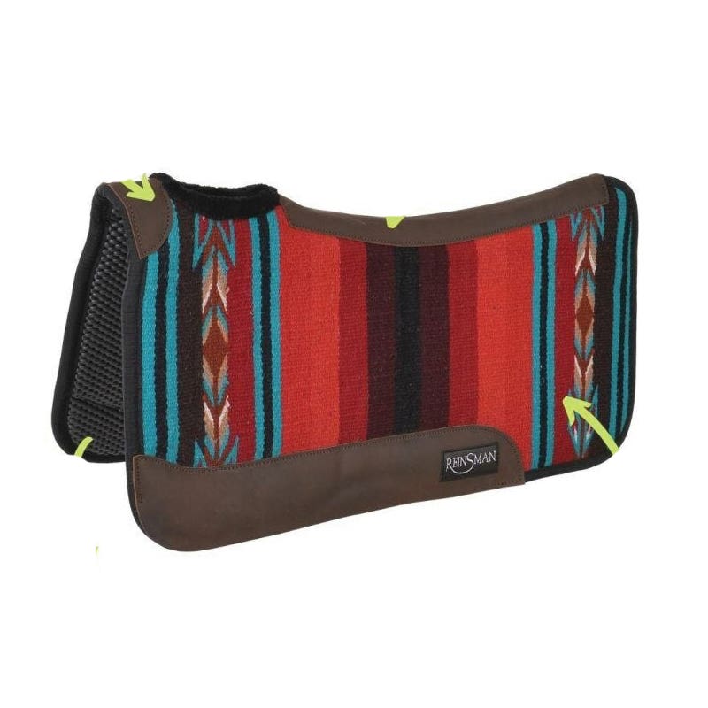 Reinsman Apex Ranahan Series Saddle Pad, 1 in Thick, Fleece/Tacky Too/Wool, Gray Serape