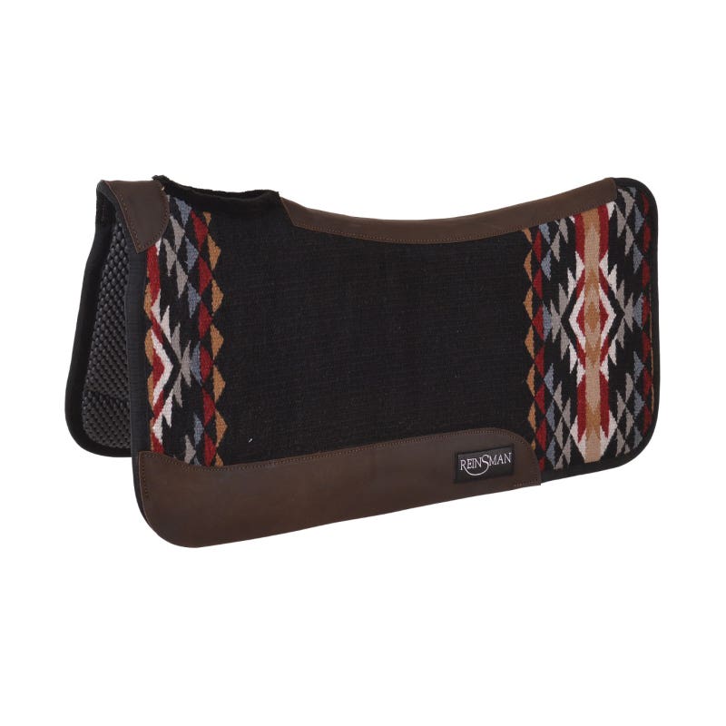 Reinsman Apex Ranahan Series Saddle Pad, 1 in Thick, Fleece/Tacky Too/Wool, Black
