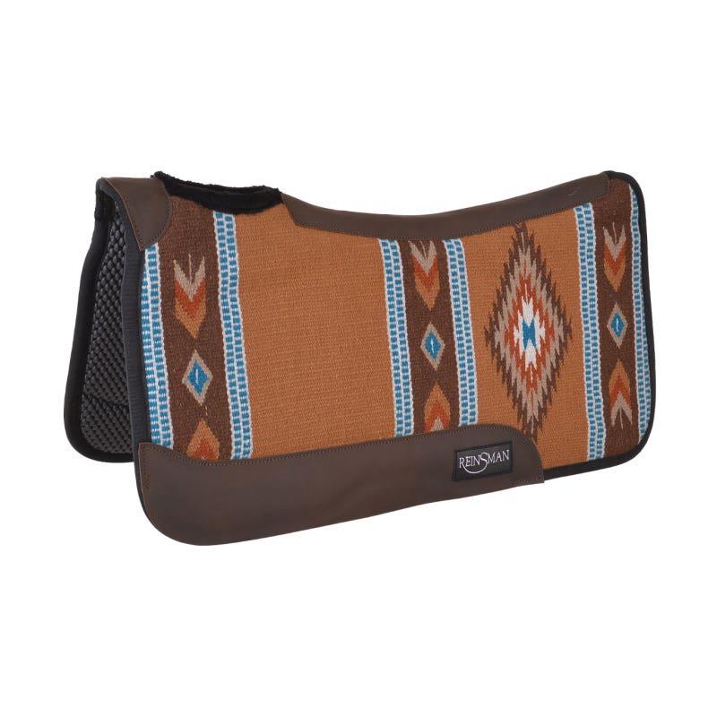 Reinsman Apex Ranahan Series Saddle Pad, 1 in Thick, Fleece/Tacky Too/Wool, Brown