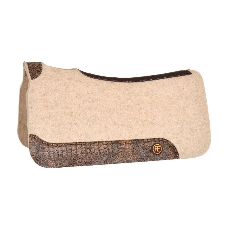 Reinsman Sundance Croc Arizona Saddle Pad, 3/4 in Thick, Wool, Brown