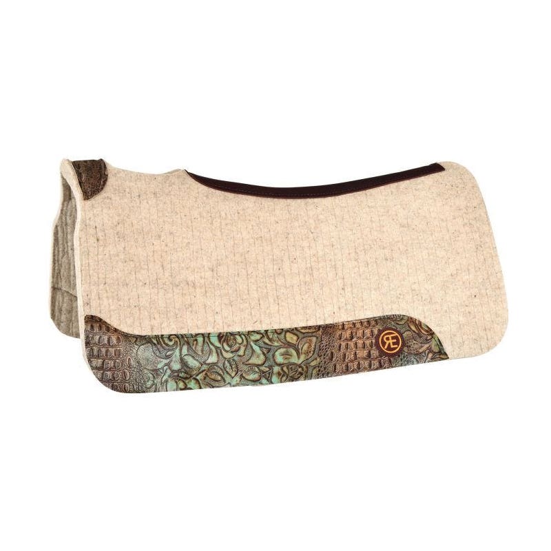Reinsman Sundance Gemstone Saddle Pad, 3/4 in Thick, Wool, Brown/Turquoise