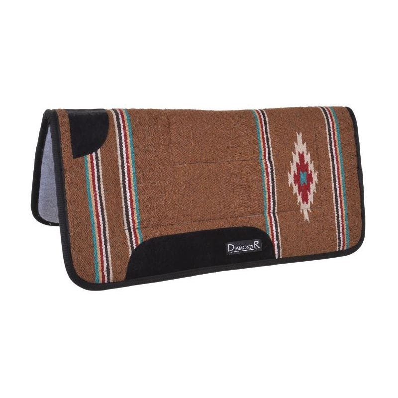 Reinsman DIAMOND R Series Saddle Pad, 1 in Thick, Acrylic/Leather/Suede/Wool Felt, Tan