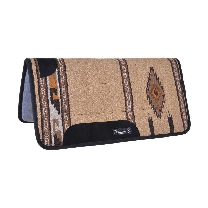 Reinsman DIAMOND R Series Saddle Pad, 1 in Thick, Acrylic/Leather/Suede/Wool Felt, Cream