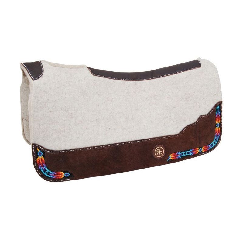 Reinsman Limited Edition Series Square Bright Beading Saddle Pad, 3/4 in Thick, Wool, Bone