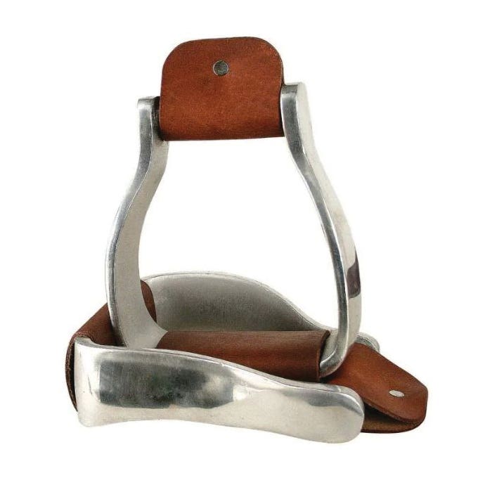 Reinsman Offset Stirrup, Aluminum/Leather