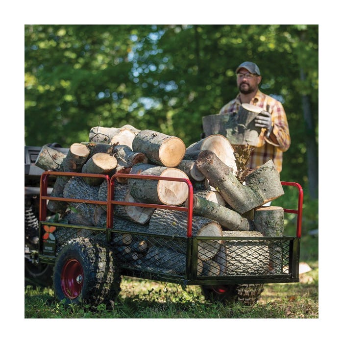 YUTRAX ATV Trailer, 1500 lb, 88 in L x 50 in W Dimensions, Steel, 18 x 9-1/2 to 8 in Wheel, Black/Red