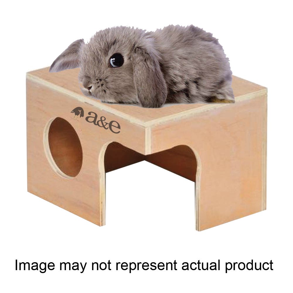 a&e Rabbit Hut Hideout 9.75 in W 14 in D 8.25 in H XL Wood Natural