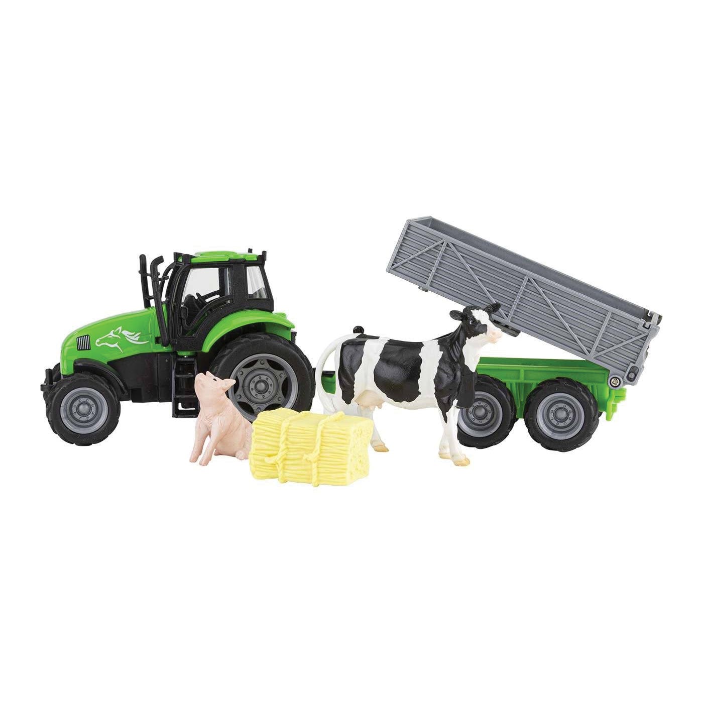 Breyer Farms, Stablemates Series Playset, Tractor and Tag-A-Long Wagon
