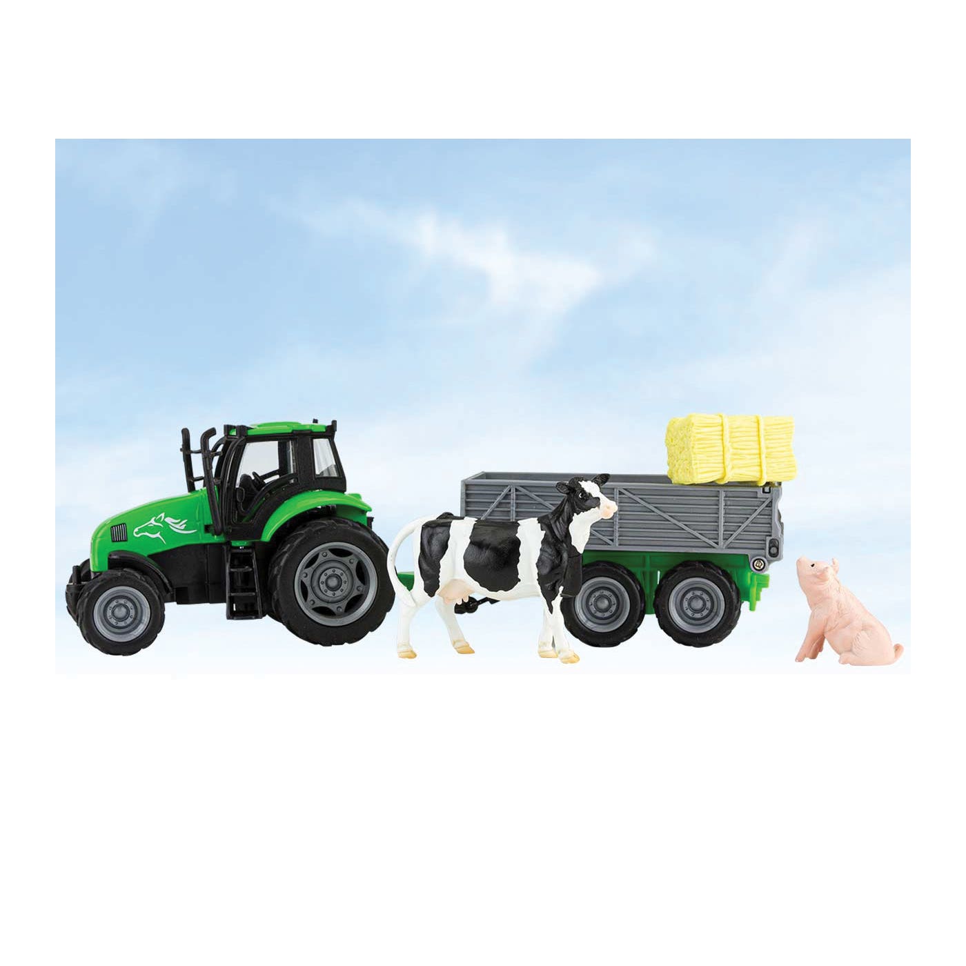 Breyer Farms, Stablemates Series Playset, Tractor and Tag-A-Long Wagon