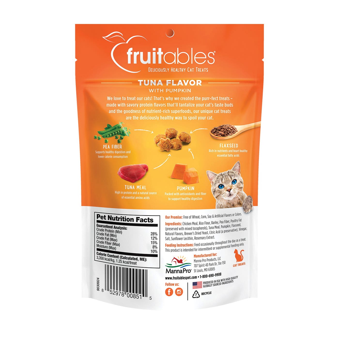 fruitables 1030609 Cat Treat, Pumpkin, Tuna Flavor, 2.5 oz